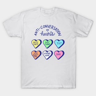 Anti-Conversation Hearts (pastel) T-Shirt